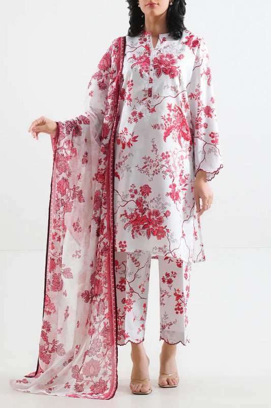 White| Saya 2PC Unstitched Lawn Suit