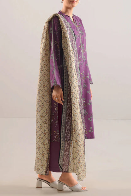 Purple | Saya 3pc Unstitched Lawn Suit