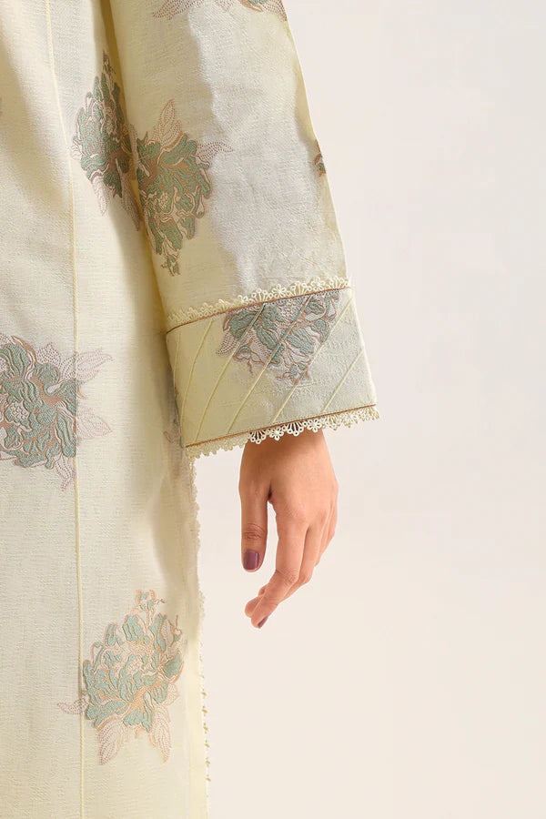 Lemon Yellow | Saya 3pc Unstitched Cotton Jacquard 3-Piece