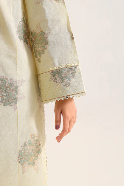 Lemon Yellow | Saya 3pc Unstitched Cotton Jacquard 3-Piece