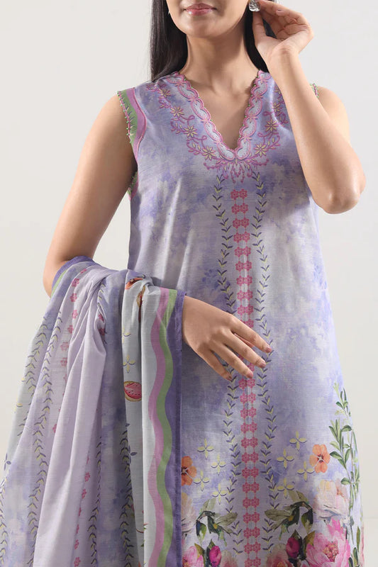 Purple | Saya 3pc Unstitched Lawn Suit