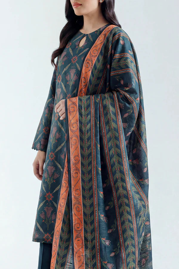 Green | Saya 3pc Unstitched Lawn Suit