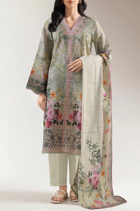 Green | Saya 3pc Unstitched Lawn Suit
