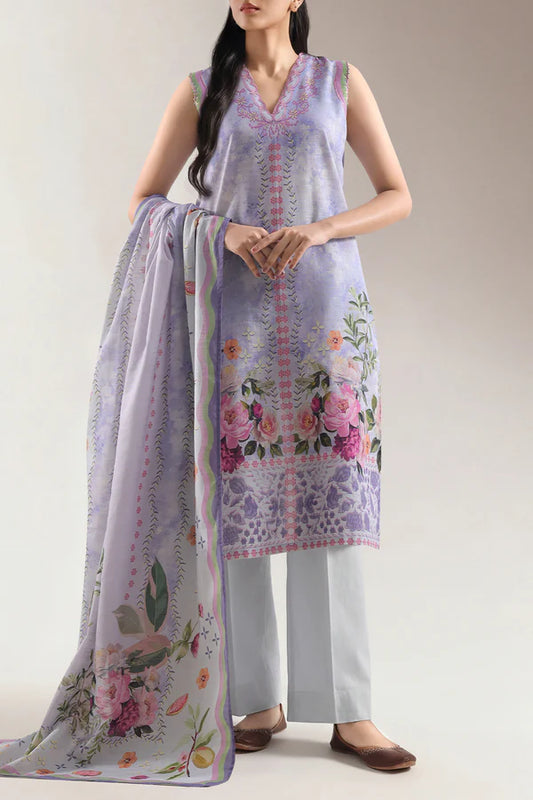 Purple | Saya 3pc Unstitched Lawn Suit