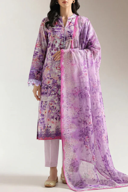 Lilac | Saya 3pc Unstitched Lawn Suit