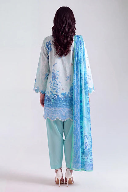 shot of the Saya Printed Lawn Suit Seafoam