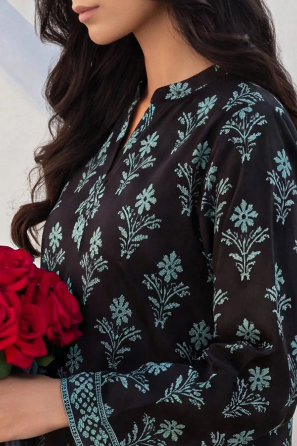 Black | Saya 3pc Unstitched Lawn Suit