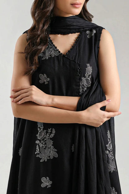 Saya Cotton Jacquard 3pc - Black