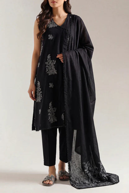 Saya Cotton Jacquard 3pc - Black