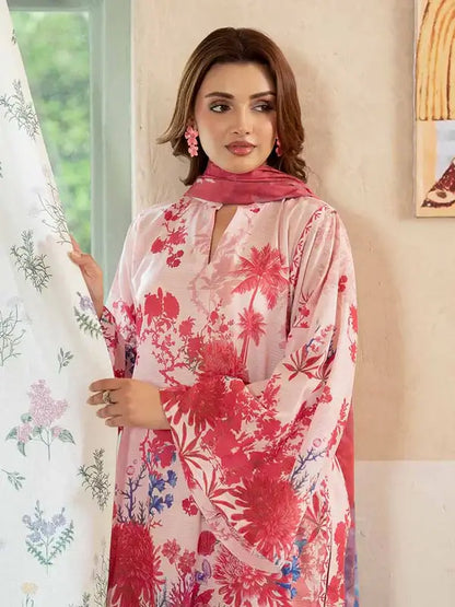 Pearl And Petals by Binaas 3pc Unstitched Bana Dora Lawn Collection – Light Pink