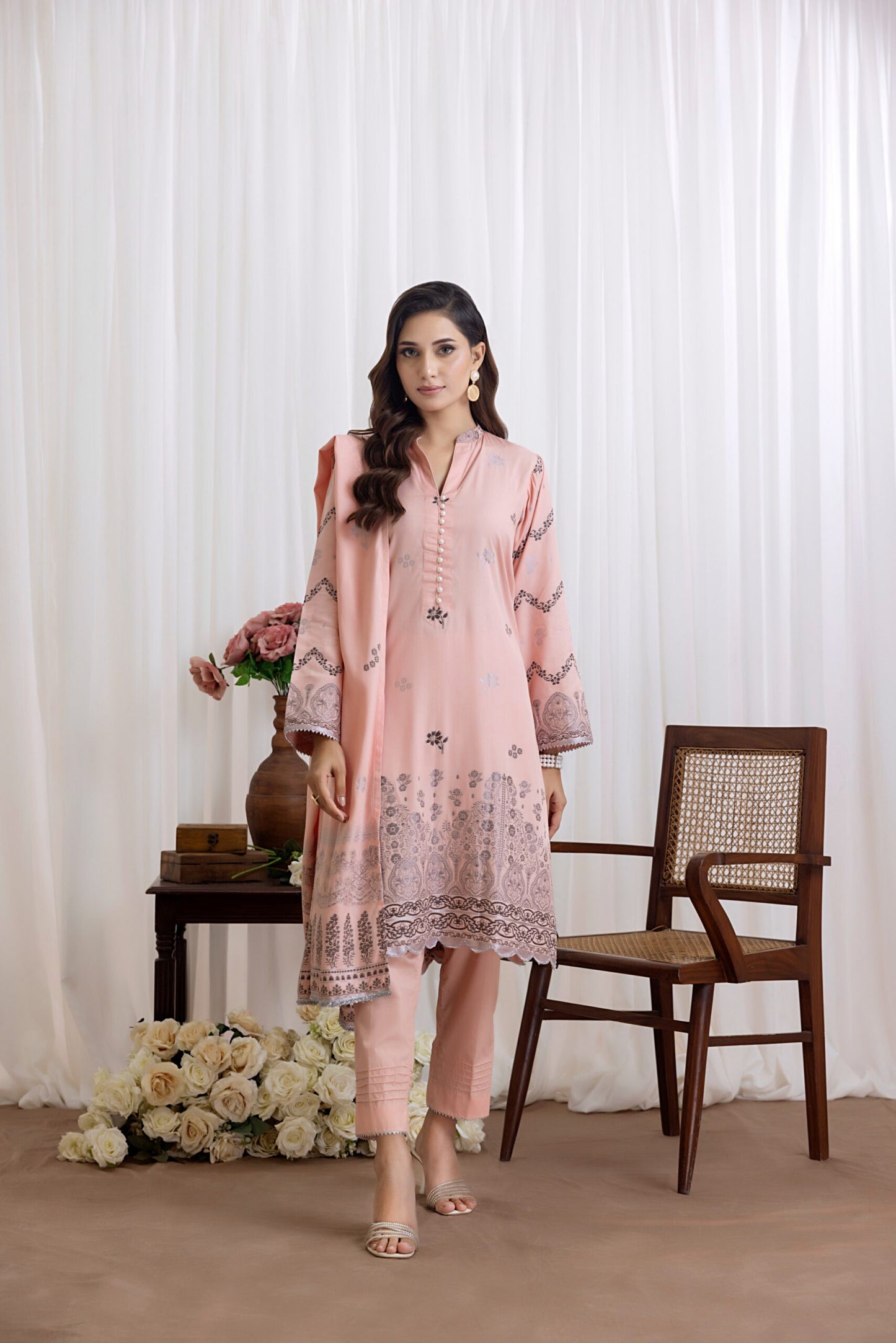 Baby Pink | Regalia 3pc Unstitched Jacquard Viscose