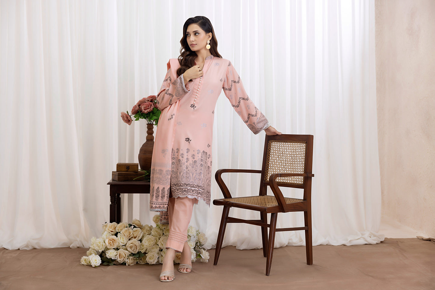 Baby Pink | Regalia 3pc Unstitched Jacquard Viscose