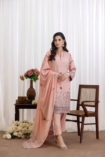 Baby Pink | Regalia 3pc Unstitched Jacquard Viscose