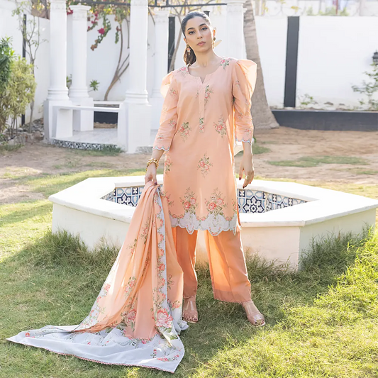 Peach | Salina 3pc Unstitched Lawn Collection