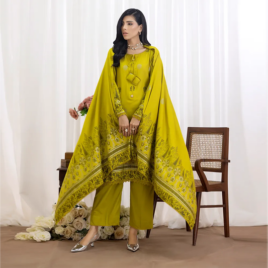 Mehndi Green | Regalia 3pc Unstitched Jacquard Viscose