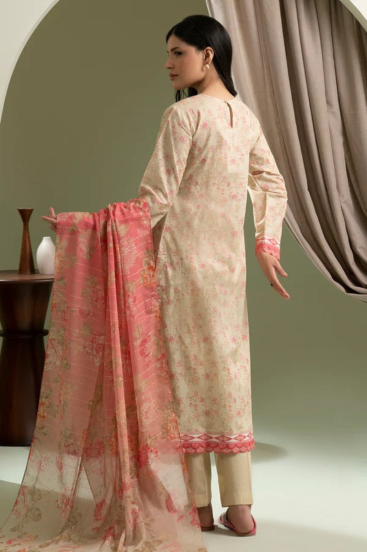 Off White Zellbury 3pc Unstitched Lawn Suit – Stylish Pakistani Lawn Outfit 2025