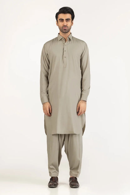 Light Greenish Grey | Gul Ahmed Men's Unstitched Soft Cotton