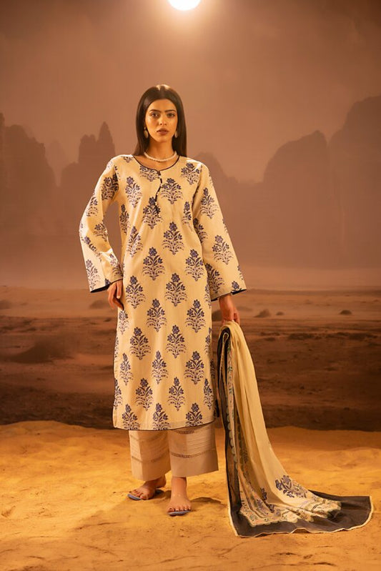 Salina 3pc Unstitched Mid Summer Cotton | Ash White