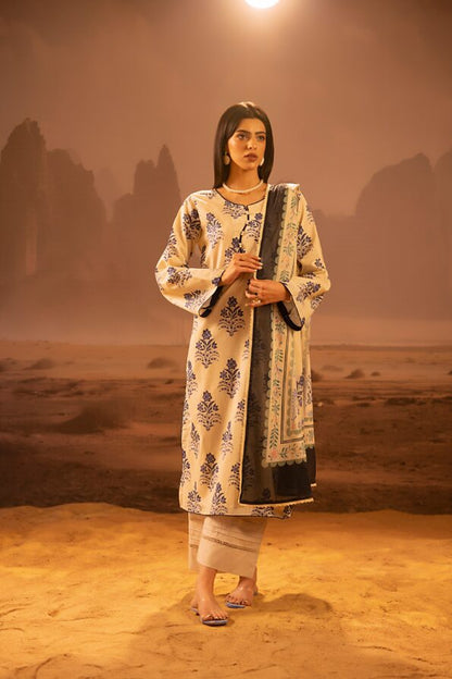 Salina 3pc Unstitched Mid Summer Cotton | Ash White