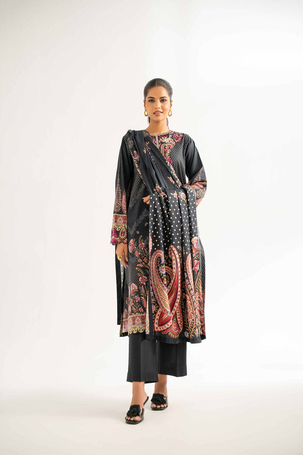 Lifestyle view of a custom-tailored Nisha By Nishat Embroidered Lawn 3pc suit