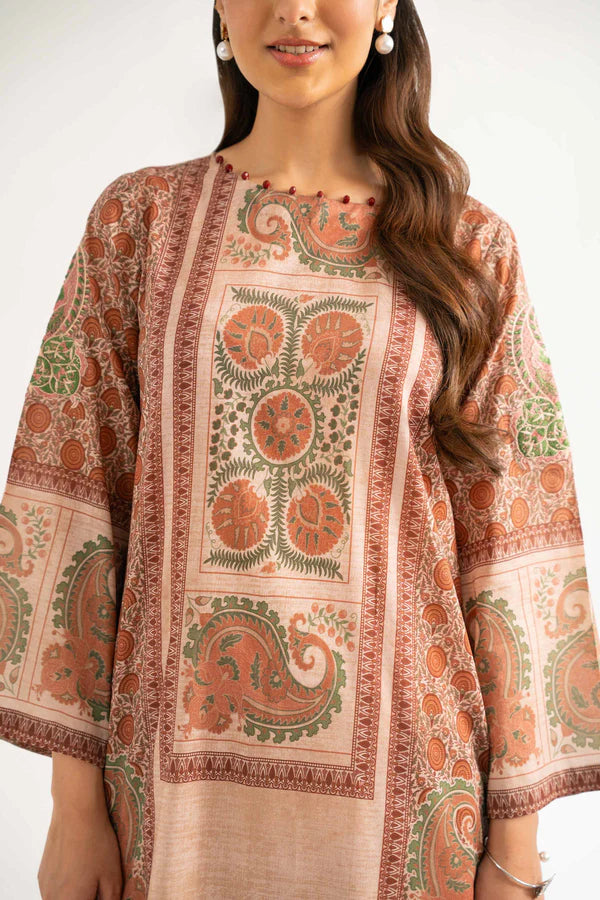 Close-up of the intricate threadwork on the Nisha By Nishat Embroidered Lawn 3pc suit.