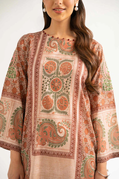 Close-up of the intricate threadwork on the Nisha By Nishat Embroidered Lawn 3pc suit.