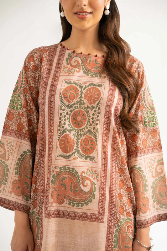 Close-up of the intricate threadwork on the Nisha By Nishat Embroidered Lawn 3pc suit.