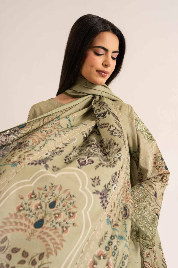 Close-up of the intricate threadwork on the Nisha By Nishat Embroidered Lawn 3pc suit.