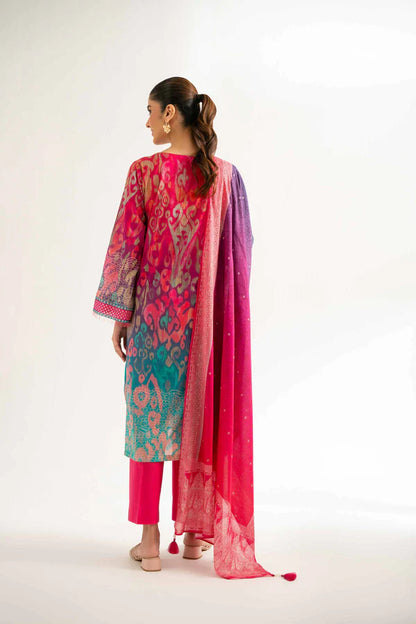 Lifestyle view of a custom-tailored Nisha By Nishat Embroidered Lawn 3pc suit