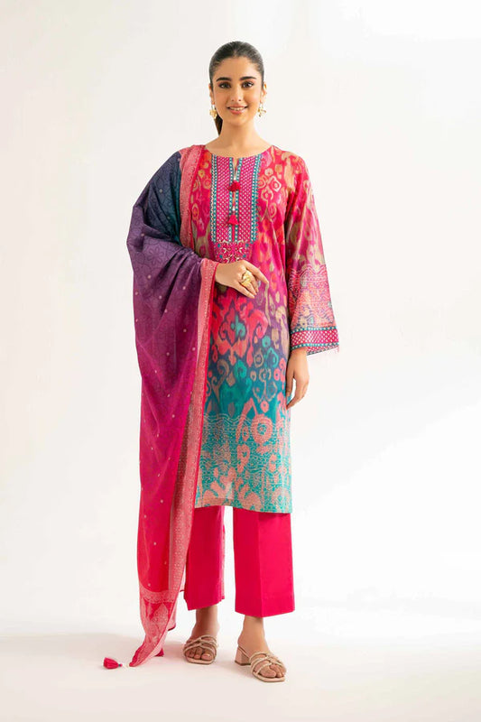 Lifestyle view of a custom-tailored Nisha By Nishat Embroidered Lawn 3pc suit
