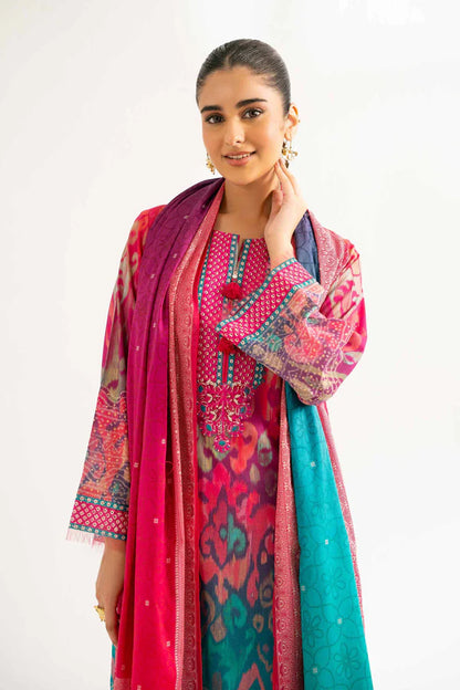 Close-up of the intricate threadwork on the Nisha By Nishat Embroidered Lawn 3pc suit.