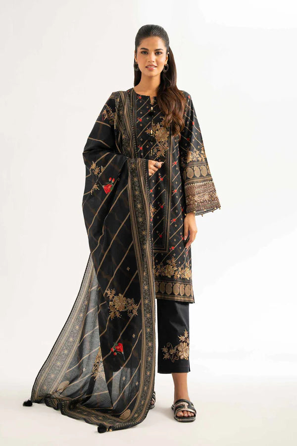 Lifestyle view of a custom-tailored Nisha By Nishat Embroidered Lawn 3pc suit