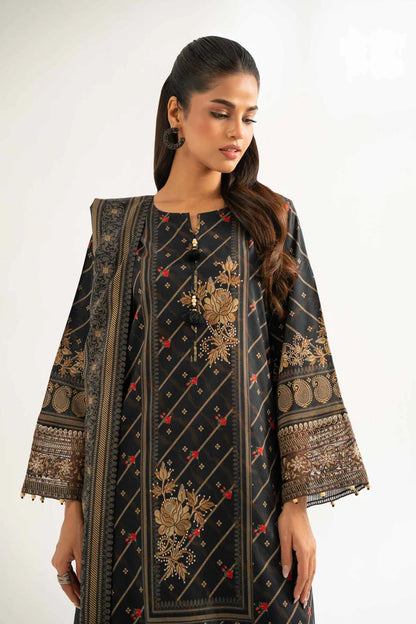 Close-up of the intricate threadwork on the Nisha By Nishat Embroidered Lawn 3pc suit.