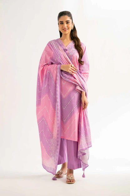 Lifestyle view of a custom-tailored Nisha By Nishat Embroidered Lawn 3pc suit