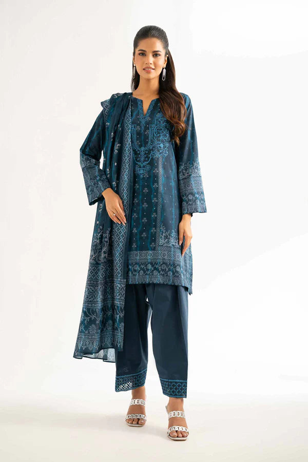 Lifestyle view of a custom-tailored Nisha By Nishat Embroidered Lawn 3pc suit