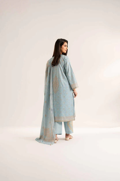 Lifestyle view of a custom-tailored Nisha By Nishat Embroidered Lawn 3pc suit