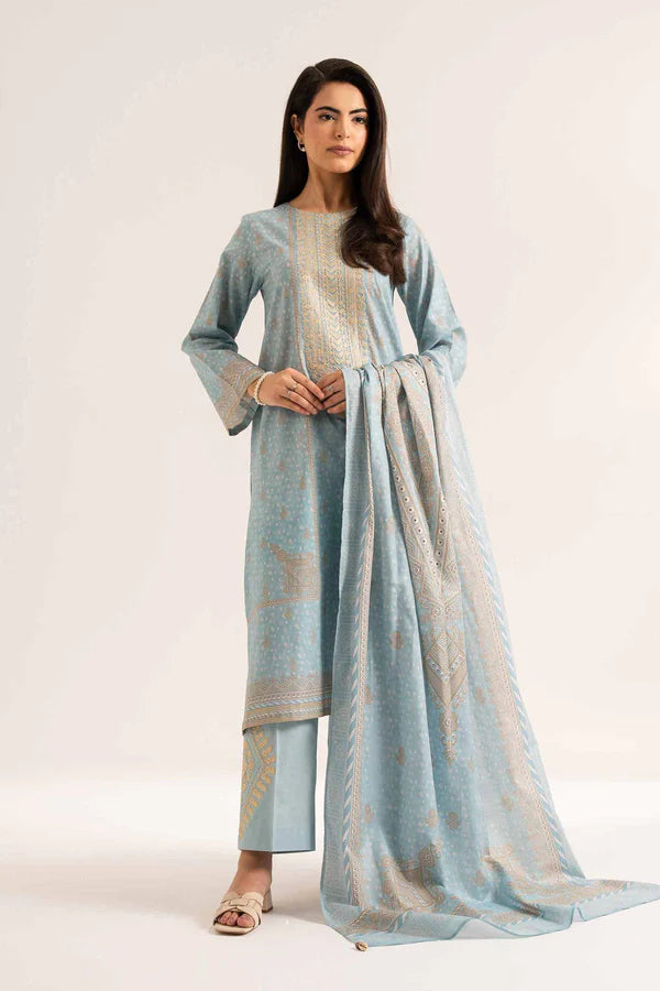 Lifestyle view of a custom-tailored Nisha By Nishat Embroidered Lawn 3pc suit
