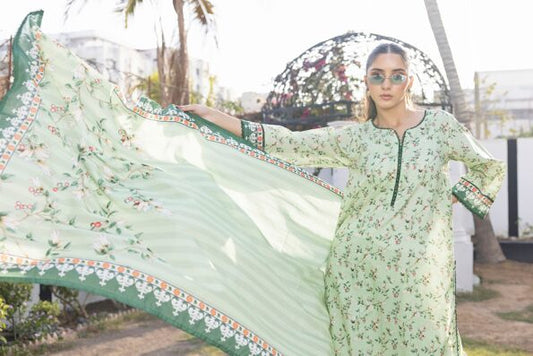 Pistachio | Salina 3pc Unstitched Lawn Collection