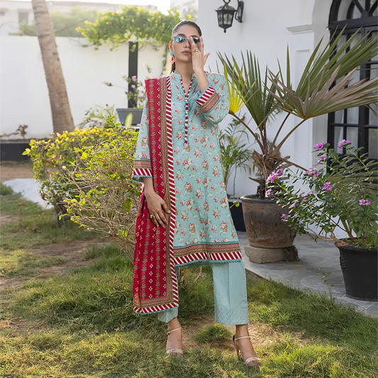 Light Sky Blue | Salina 3pc Unstitched Lawn Collection