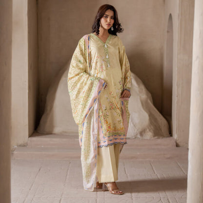 Light Yellow | Salina 3pc Unstitched Lawn Collection