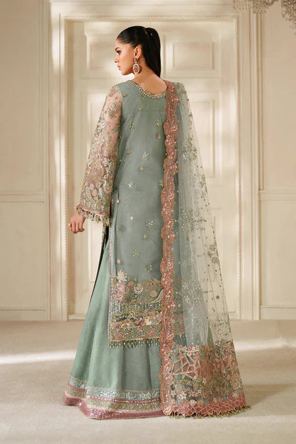 Baroque Net Embroidered - Dusty Sage Green 3-Pc | Replica