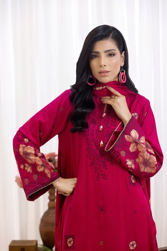 Shocking Pink | Regalia 3pc Unstitched Jacquard Viscose