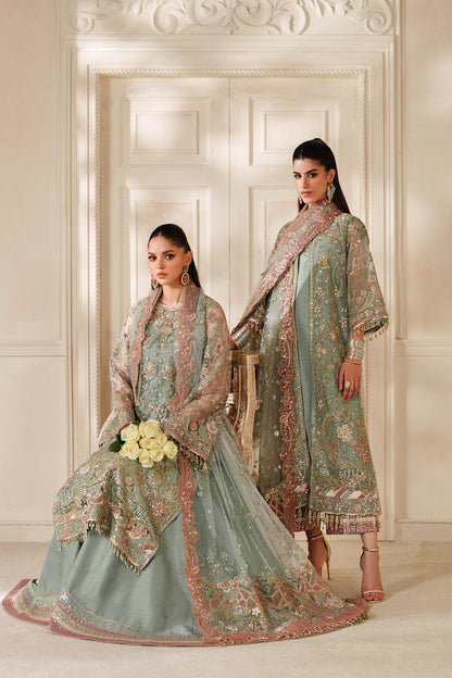 Baroque Net Embroidered - Dusty Sage Green 3-Pc | Replica