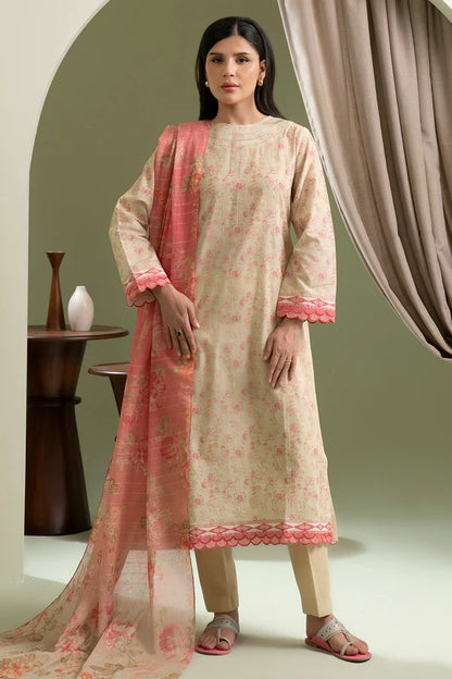 Off White Zellbury 3pc Unstitched Lawn Suit – Stylish Pakistani Lawn Outfit 2025