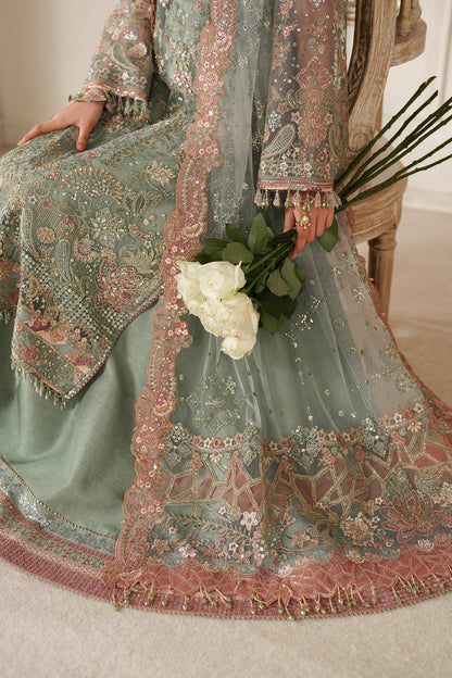 Baroque Net Embroidered - Dusty Sage Green 3-Pc | Replica