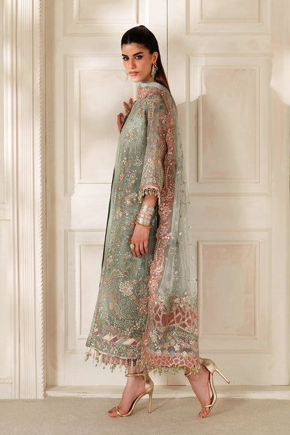 Baroque Net Embroidered - Dusty Sage Green 3-Pc | Replica