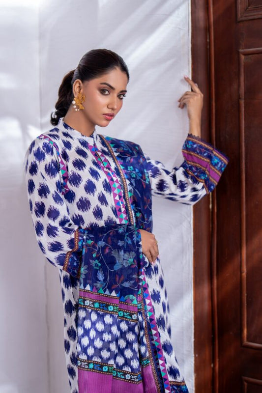 White | Salina 3pc Unstitched Lawn Collection