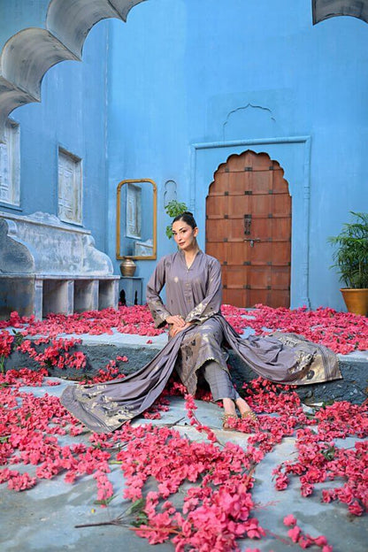 Gray | Regalia 3pc Unstitched Jacquard Viscose