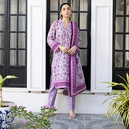 Light Purple | Salina 3pc Unstitched Lawn Collection
