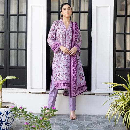 Light Purple | Salina 3pc Unstitched Lawn Collection
